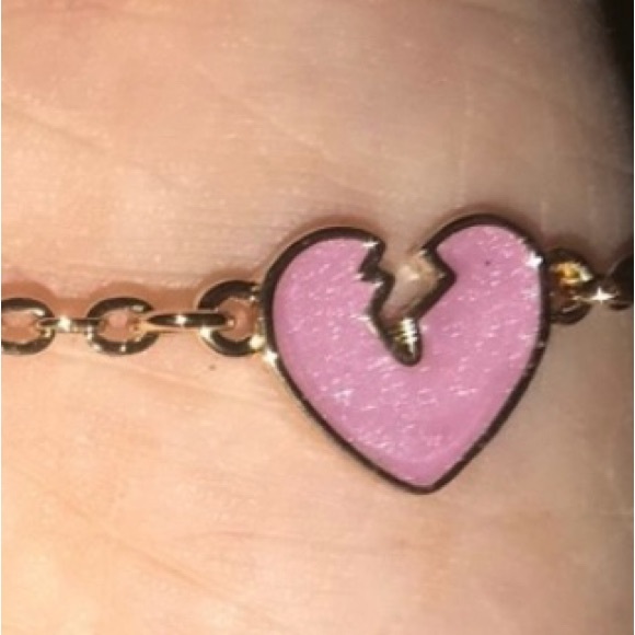 “Heartbroken” Heartsick Heartsore Broken Pink Heart Anti-Valentine’s Necklace - Picture 6 of 6